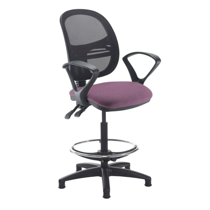 DAMS Jota mesh back draughtsmans chair with fixed arms-28594
