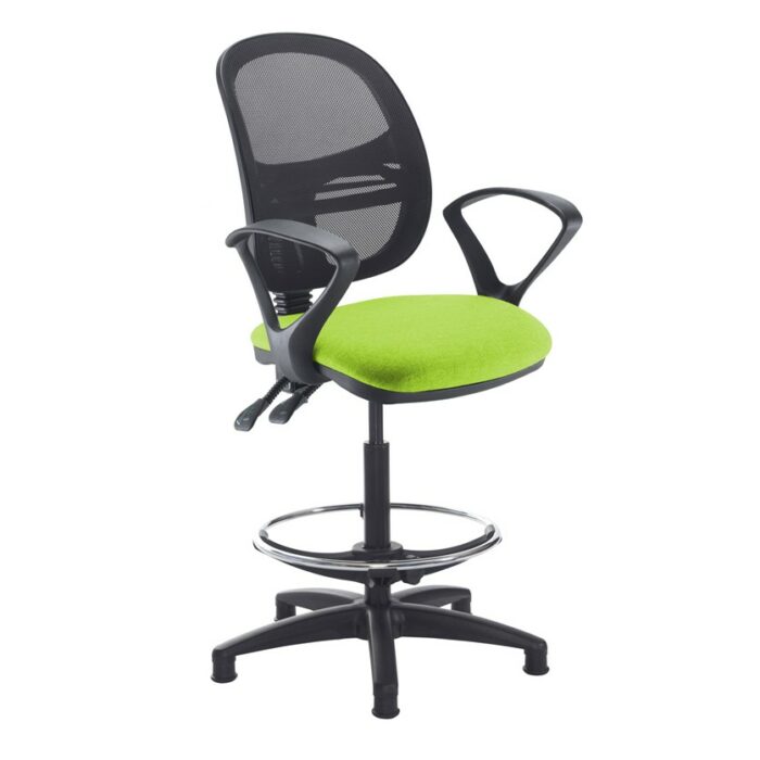 DAMS Jota mesh back draughtsmans chair with fixed arms-28593