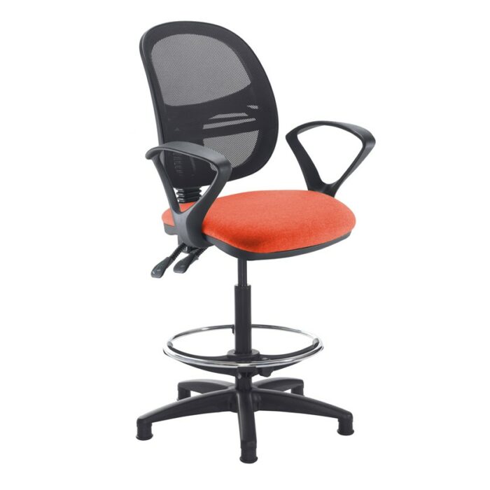 DAMS Jota mesh back draughtsmans chair with fixed arms-28588
