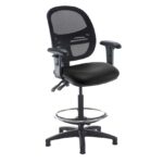 DAMS Jota mesh back draughtsmans chair with adjustable arms-28622