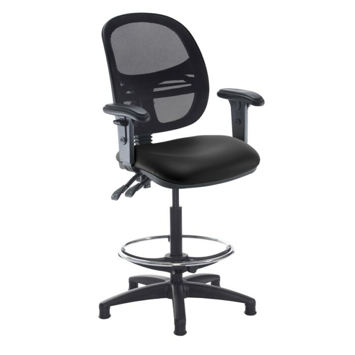 DAMS Jota mesh back draughtsmans chair with adjustable arms-28622