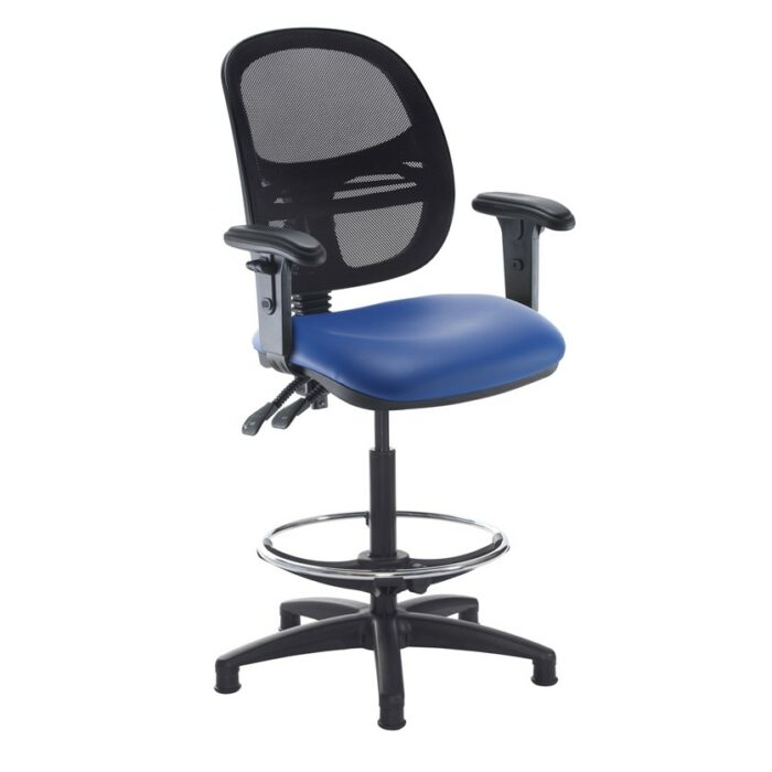 DAMS Jota mesh back draughtsmans chair with adjustable arms-28617