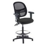 DAMS Jota mesh back draughtsmans chair with adjustable arms-0