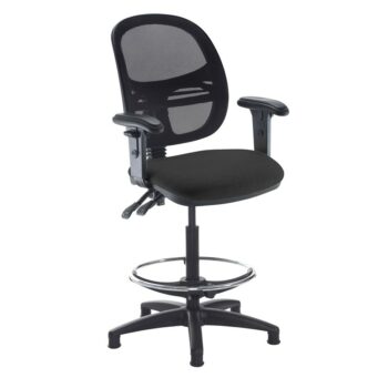 DAMS Jota mesh back draughtsmans chair with adjustable arms-0