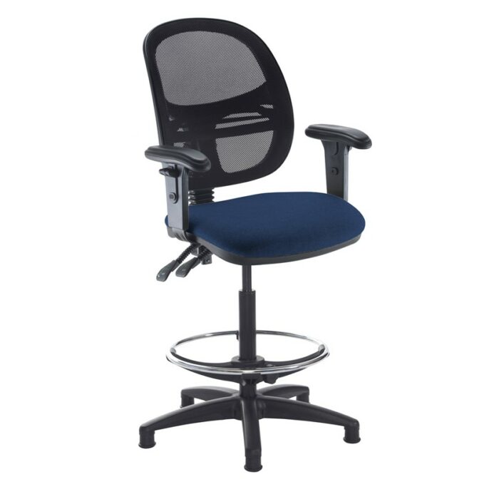 DAMS Jota mesh back draughtsmans chair with adjustable arms-28620