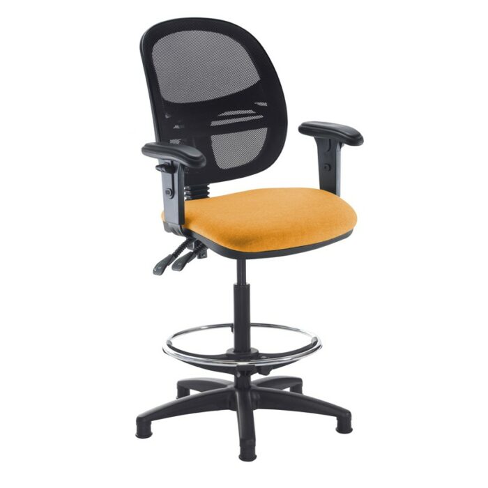 DAMS Jota mesh back draughtsmans chair with adjustable arms-28614