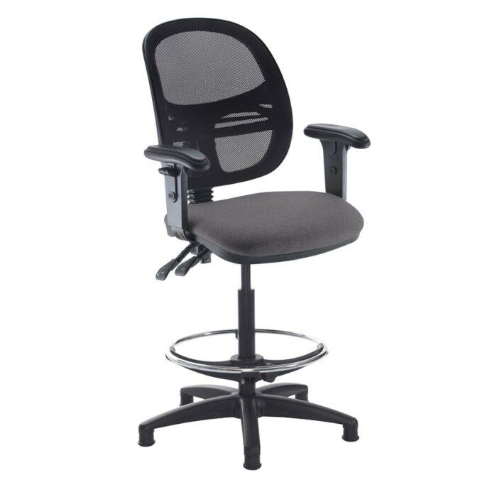 DAMS Jota mesh back draughtsmans chair with adjustable arms-28630