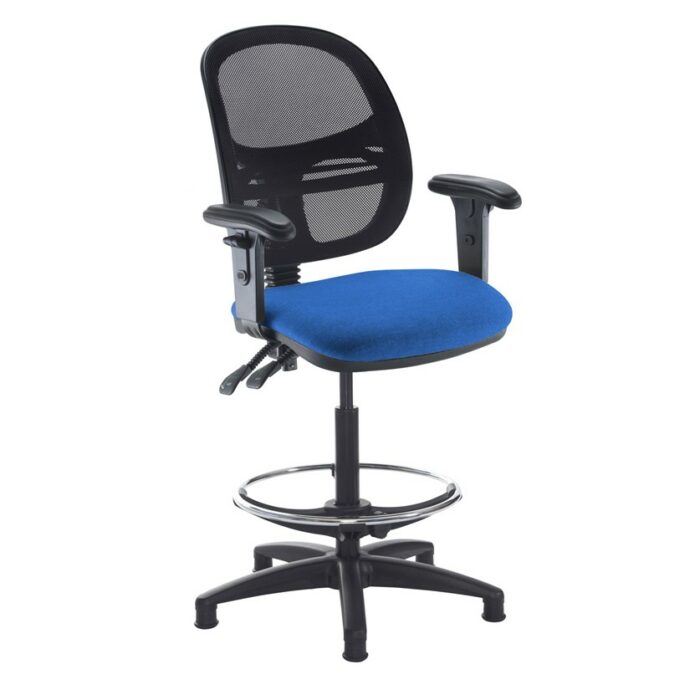 DAMS Jota mesh back draughtsmans chair with adjustable arms-28627