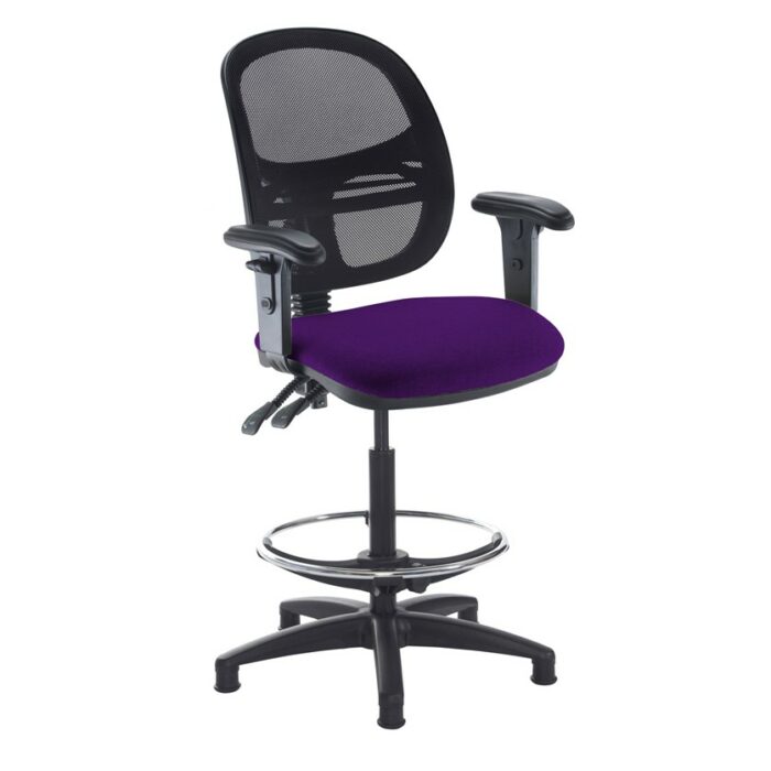DAMS Jota mesh back draughtsmans chair with adjustable arms-28616