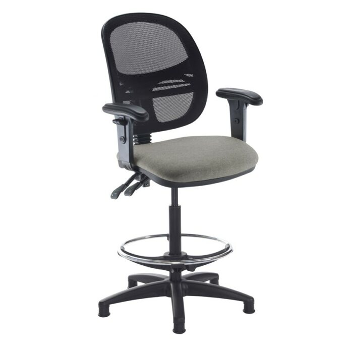 DAMS Jota mesh back draughtsmans chair with adjustable arms-28615