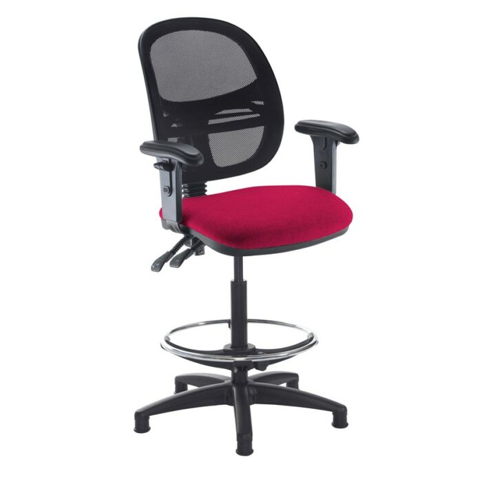 DAMS Jota mesh back draughtsmans chair with adjustable arms-28621