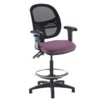 DAMS Jota mesh back draughtsmans chair with adjustable arms-28631