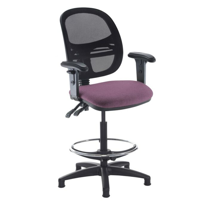 DAMS Jota mesh back draughtsmans chair with adjustable arms-28631