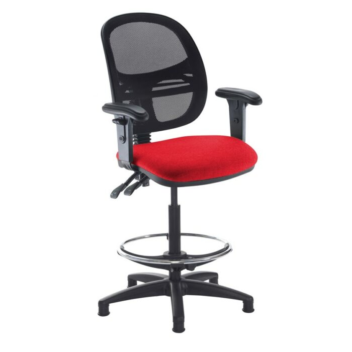 DAMS Jota mesh back draughtsmans chair with adjustable arms-28623