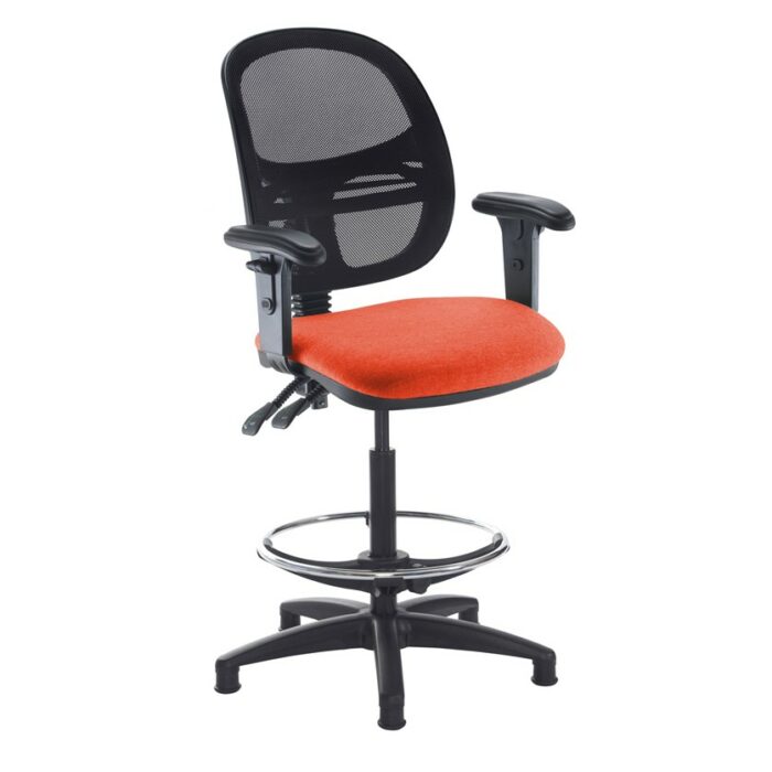 DAMS Jota mesh back draughtsmans chair with adjustable arms-28624