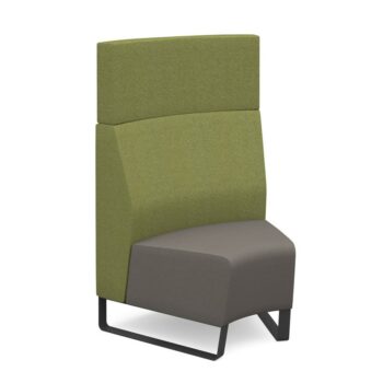 DAMS Encore² modular single seater concave high back sofa with no arms and black sled frame-0