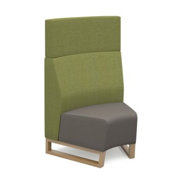 DAMS Encore² modular single seater concave high back sofa with no arms and wooden sled frame-0