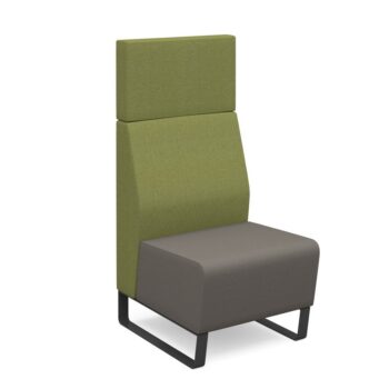 DAMS Encore² modular single seater high back sofa with no arms and black sled frame-0