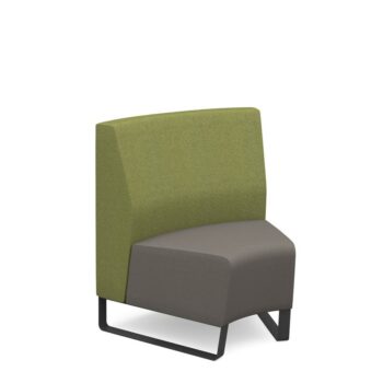 DAMS Encore² modular single seater concave low back sofa with no arms and black sled frame-0