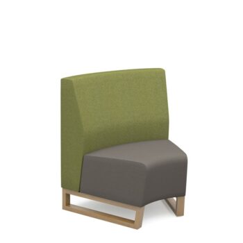 DAMS Encore² modular single seater concave low back sofa with no arms and wooden sled frame-0