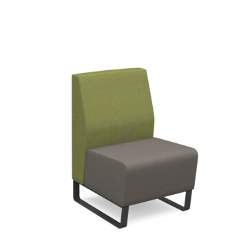 DAMS Encore² modular single seater low back sofa with no arms and black sled frame-0