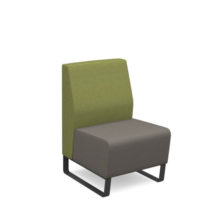 DAMS Encore² modular single seater low back sofa with no arms and black sled frame-0