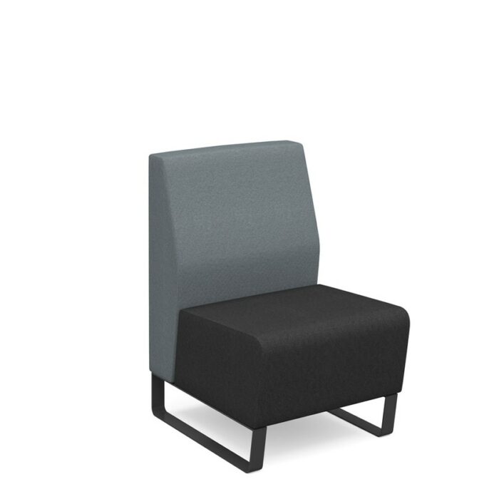 DAMS Encore² modular single seater low back sofa with no arms and black sled frame-30863