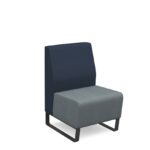 DAMS Encore² modular single seater low back sofa with no arms and black sled frame-30862