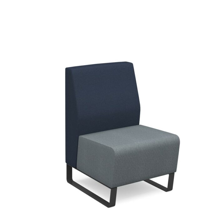 DAMS Encore² modular single seater low back sofa with no arms and black sled frame-30862