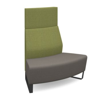 DAMS Encore² modular double seater convex high back sofa with no arms and black sled frame-0