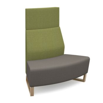 DAMS Encore² modular double seater convex high back sofa with no arms and wooden sled frame-0