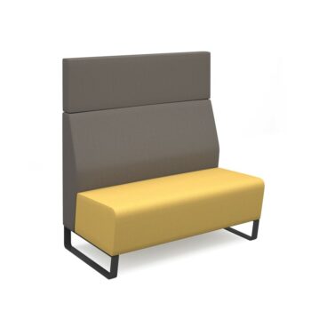 DAMS Encore² modular double seater high back sofa with no arms and black sled frame-0