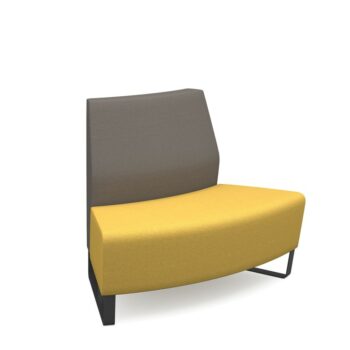 DAMS Encore² modular double seater convex low back sofa with no arms and black sled frame-0