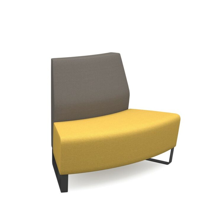 DAMS Encore² modular double seater convex low back sofa with no arms and black sled frame-0