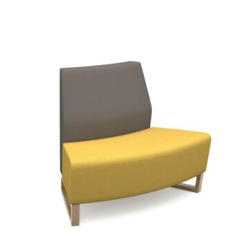 DAMS Encore² modular double seater convex low back sofa with no arms and wooden sled frame-0