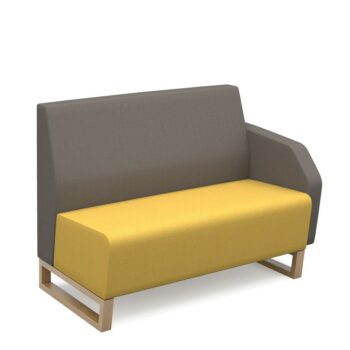 DAMS Encore² modular double seater low back sofa with left hand arm and wooden sled frame-0