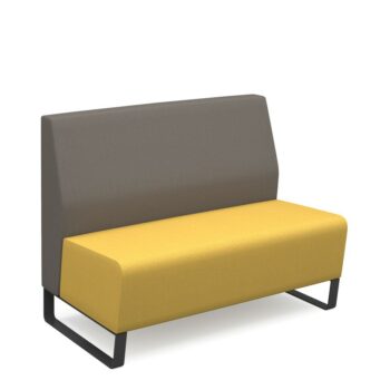 DAMS Encore² modular double seater low back sofa with no arms and black sled frame-0