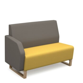 DAMS Encore² modular double seater low back sofa with right hand arm and wooden sled frame-0
