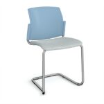 DAMS Santana cantilever chair with fabric seat and plastic back and no arms - made to order-29454