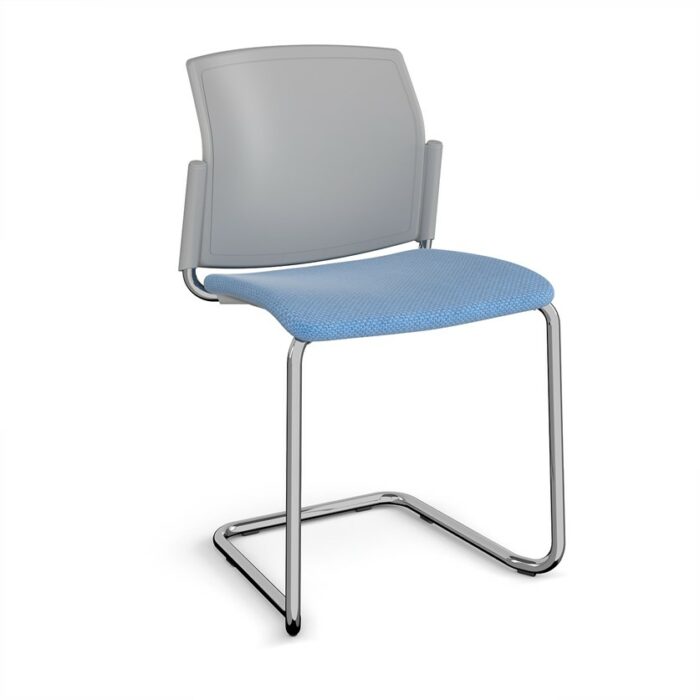 DAMS Santana cantilever chair with fabric seat and plastic back and no arms - made to order-29455