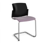 DAMS Santana cantilever chair with fabric seat and plastic back and no arms - made to order-29458