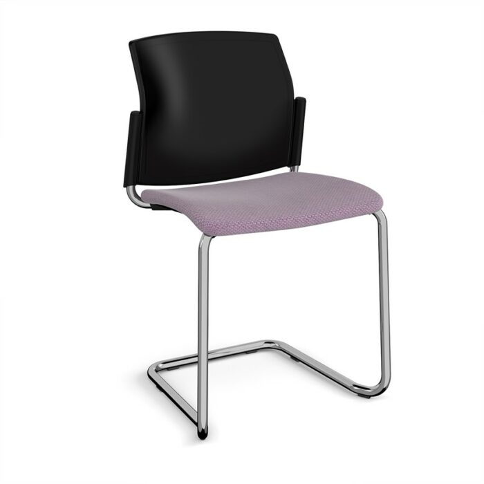 DAMS Santana cantilever chair with fabric seat and plastic back and no arms - made to order-29458