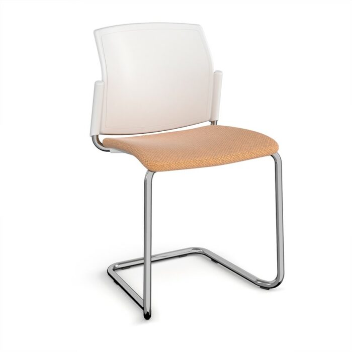 DAMS Santana cantilever chair with fabric seat and plastic back and no arms - made to order-29453