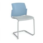 DAMS Santana cantilever chair with fabric seat and plastic back and no arms - made to order-29451
