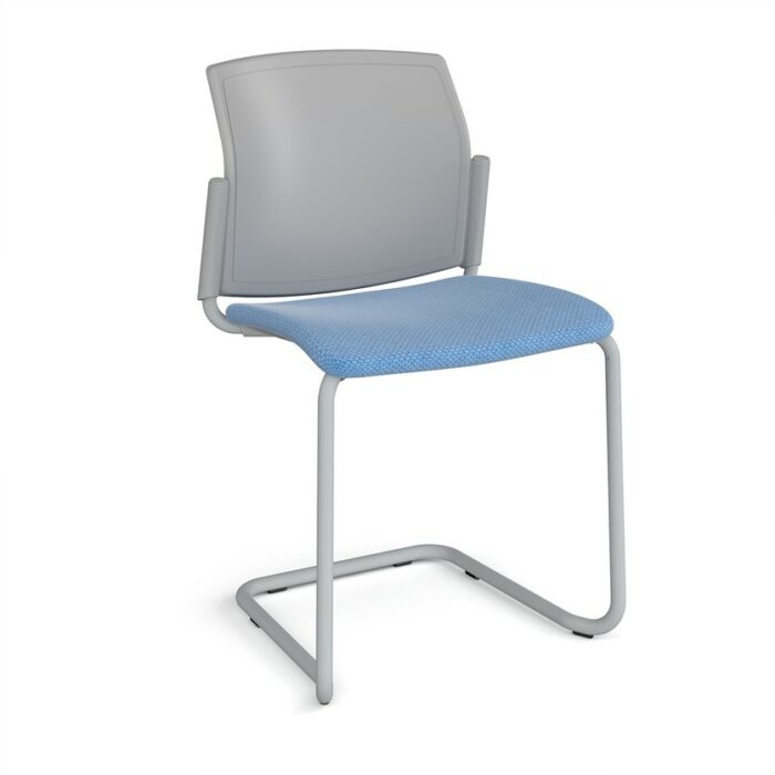 DAMS Santana cantilever chair with fabric seat and plastic back and no arms - made to order-29450