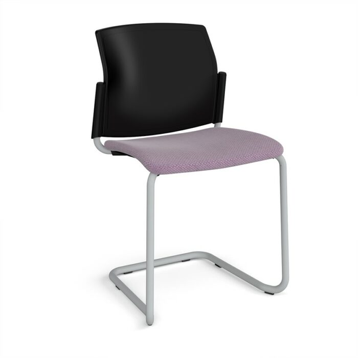 DAMS Santana cantilever chair with fabric seat and plastic back and no arms - made to order-29452