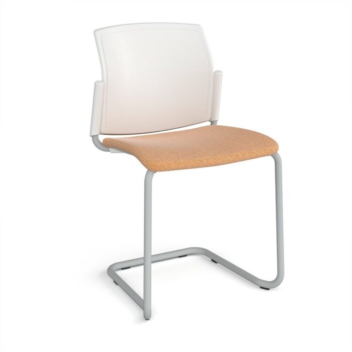 DAMS Santana cantilever chair with fabric seat and plastic back and no arms - made to order-29449