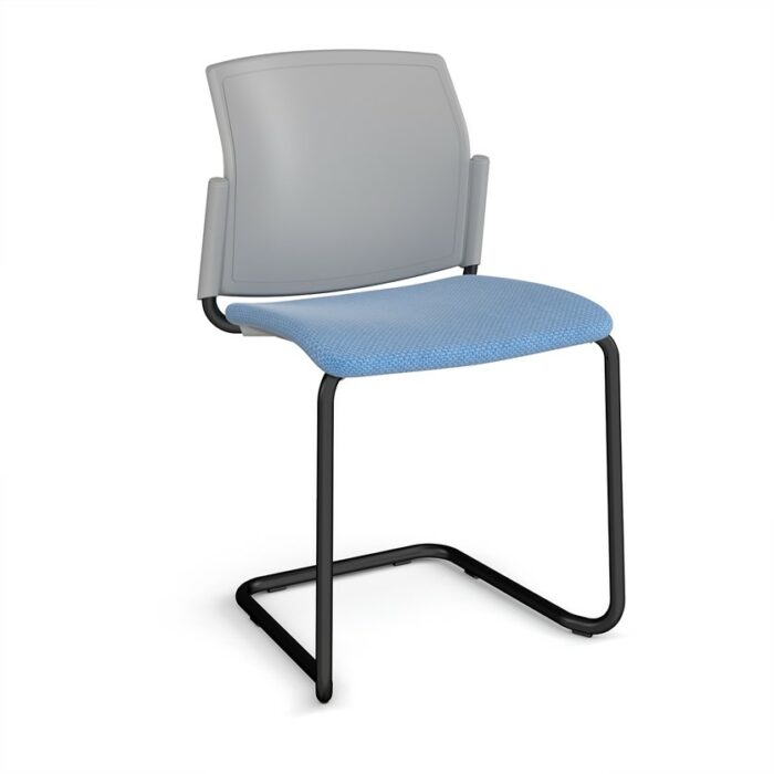DAMS Santana cantilever chair with fabric seat and plastic back and no arms - made to order-29460