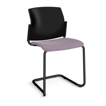 DAMS Santana cantilever chair with fabric seat and plastic back and no arms - made to order-0