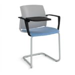 DAMS Santana cantilever chair with fabric seat and plastic back, arms and writing tablet - made to order-29500